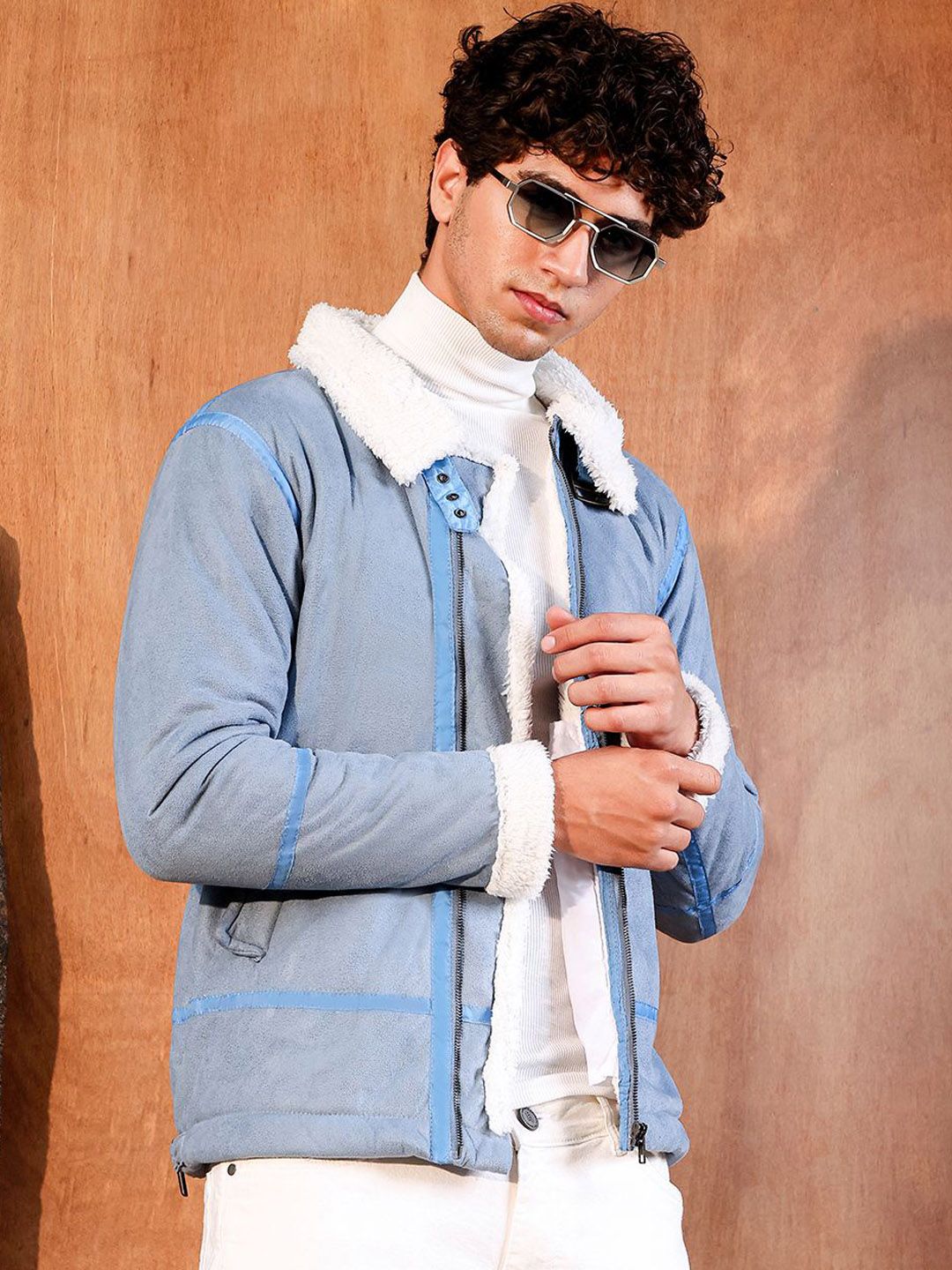 CAHOOT Spread Collar Suede Lightweight Biker Jacket