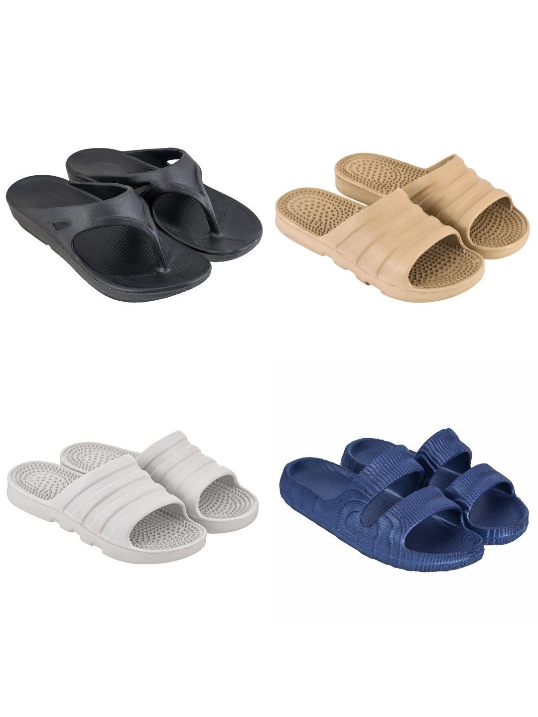 Feel alive Set of 4 Men Ultra-Comfortable Lightweight Sliders