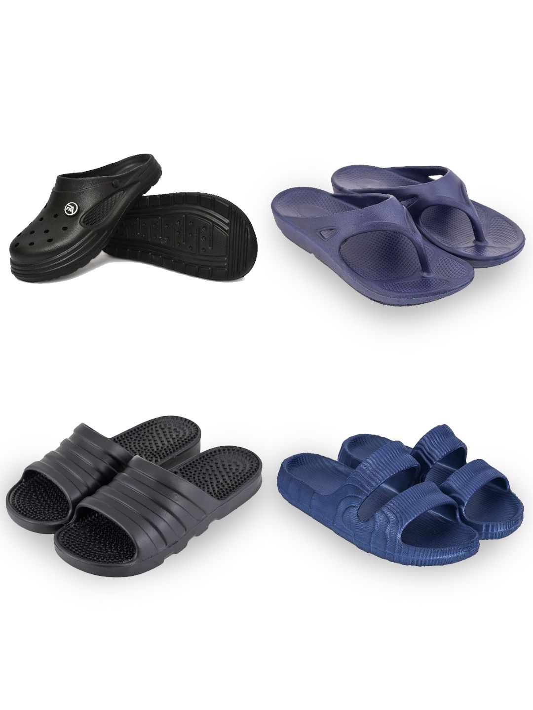 Feel alive Men Pack Of 4 Ultra-Comfortable Lightweight Sliders