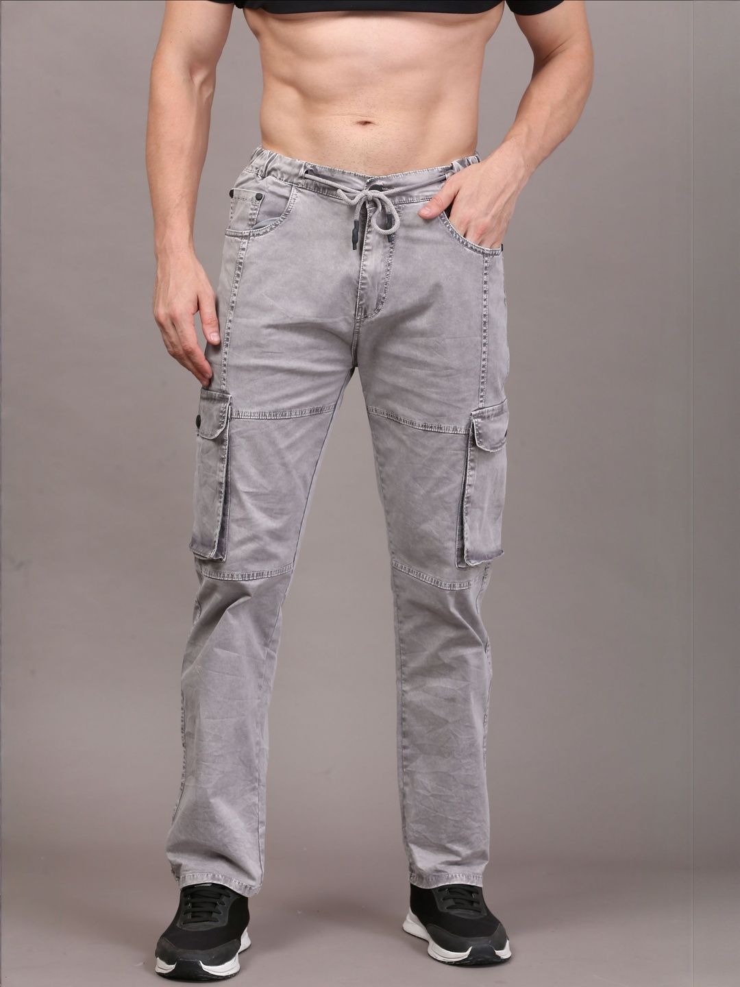 COY Men Comfort Relaxed Fit Low-Rise Cotton Stretchable Cargo Styles Jeans