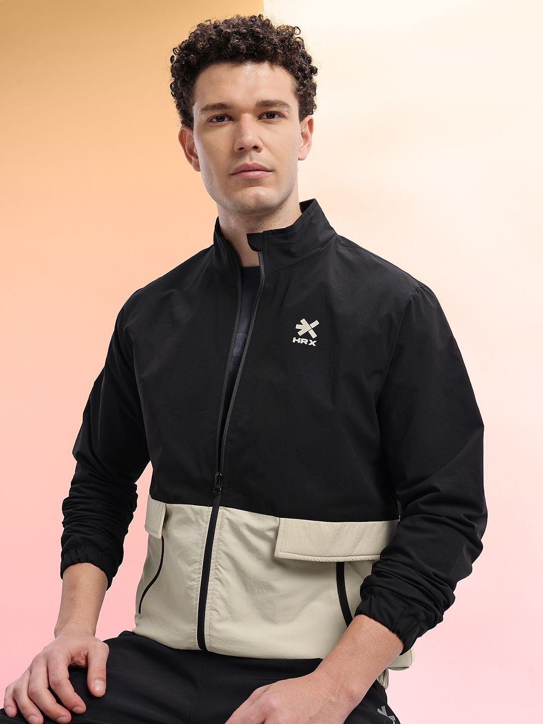 HRX by Hrithik Roshan Mock Collar Colourblocked Bomber Jacket