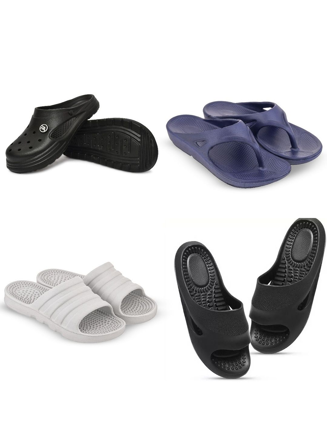 Feel alive Men Set of 4 Sliders & Clogs