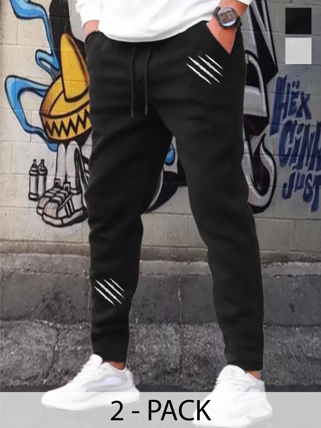 Riksaw Men Pack Of 2 Regular Fit Track Pants