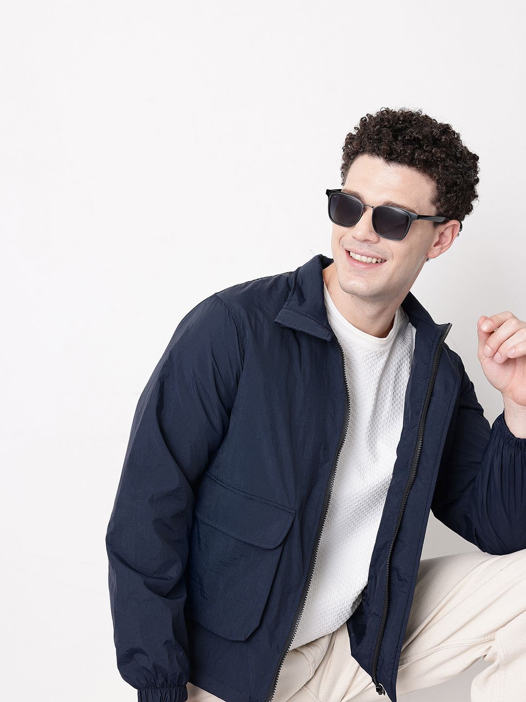 Mast & Harbour Mock Collar Tailored Jacket