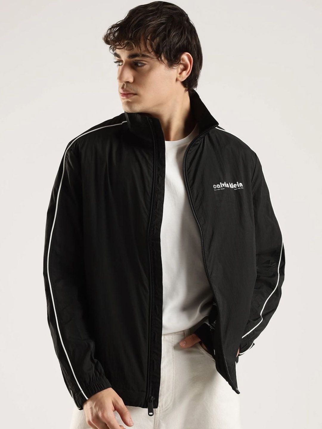 Calvin Klein Jeans Stand Collar Relaxed Fit Tailored Jacket
