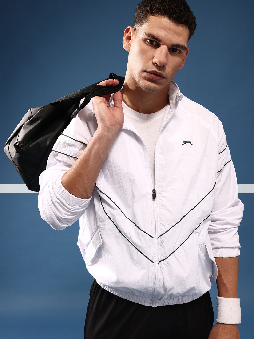 Slazenger Mock Collar Sporty Oversized Jacket