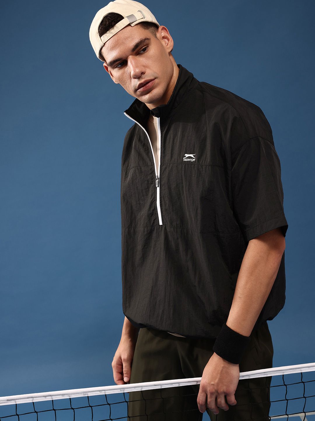 Slazenger Mock Collar Sporty Oversized Jacket