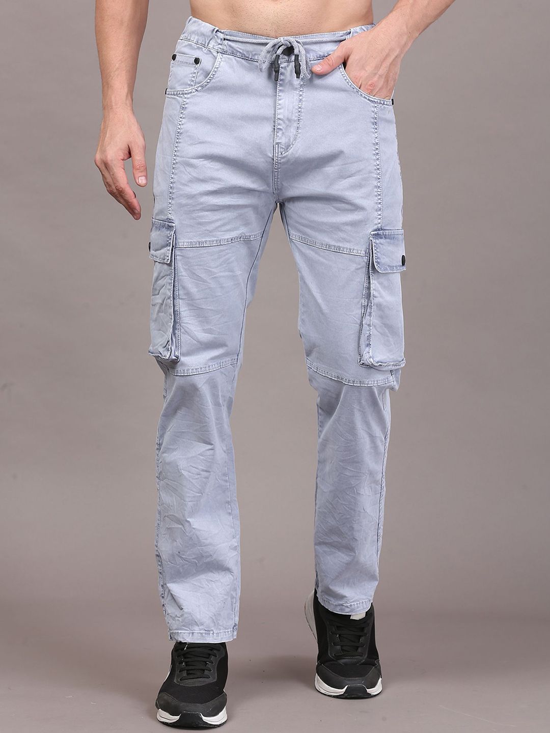 COY Men Comfort Relaxed Fit Mid-Rise Mildly Distressed Heavy Fade Stretchable Jeans