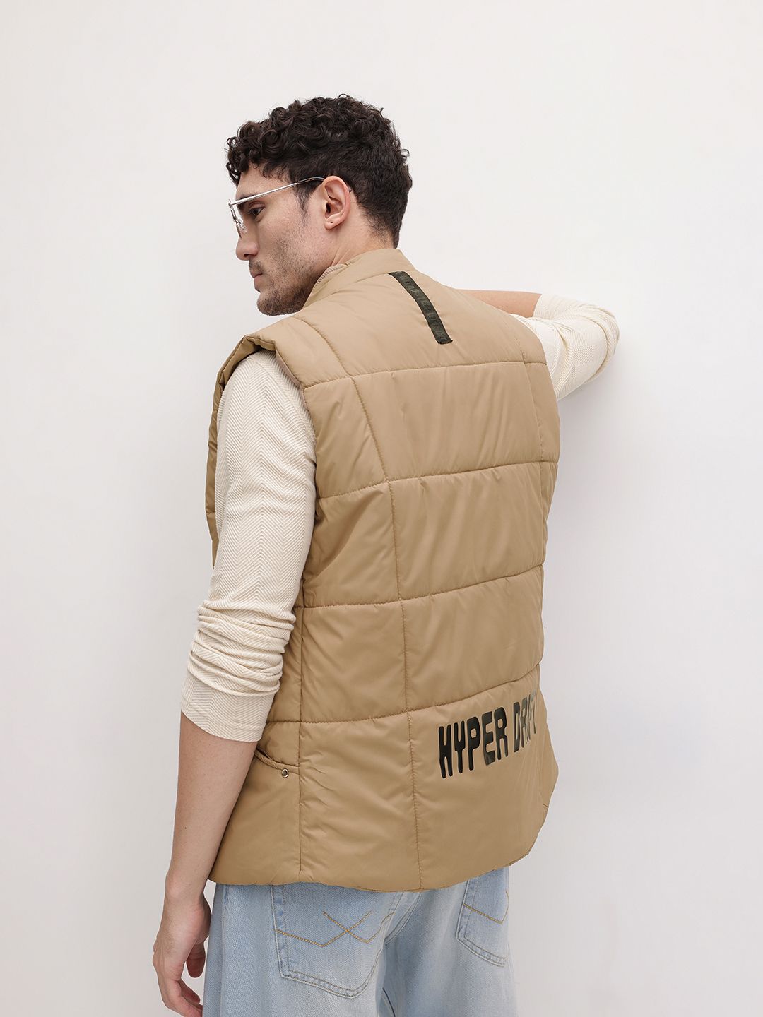 The Roadster Life Co. Typography Detail Paneled Padded Gilet