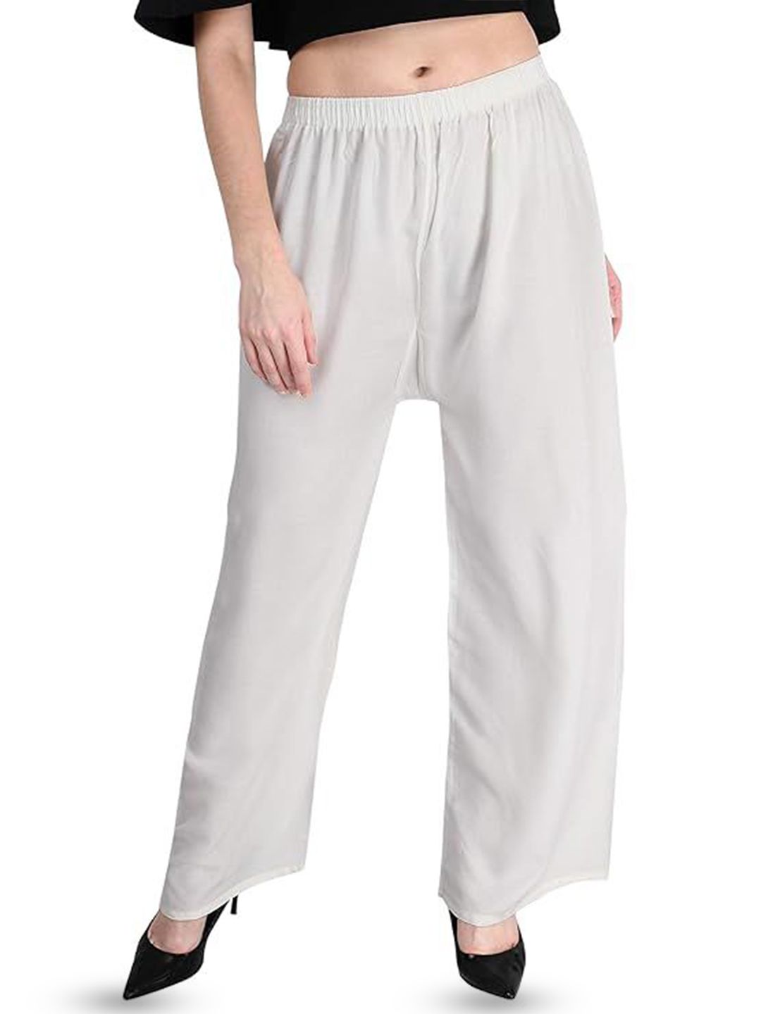 Thrifty Thread Women Flared Slip-On Knitted Palazzos