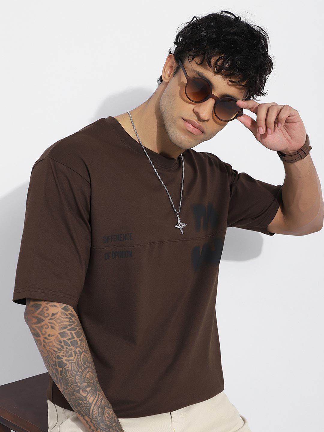 Difference of Opinion Men Oversized Short Sleeve Printed Tshirt