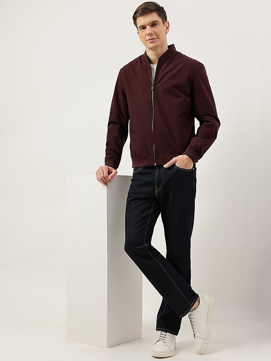 Marks & Spencer Plain Band Collar Jacket