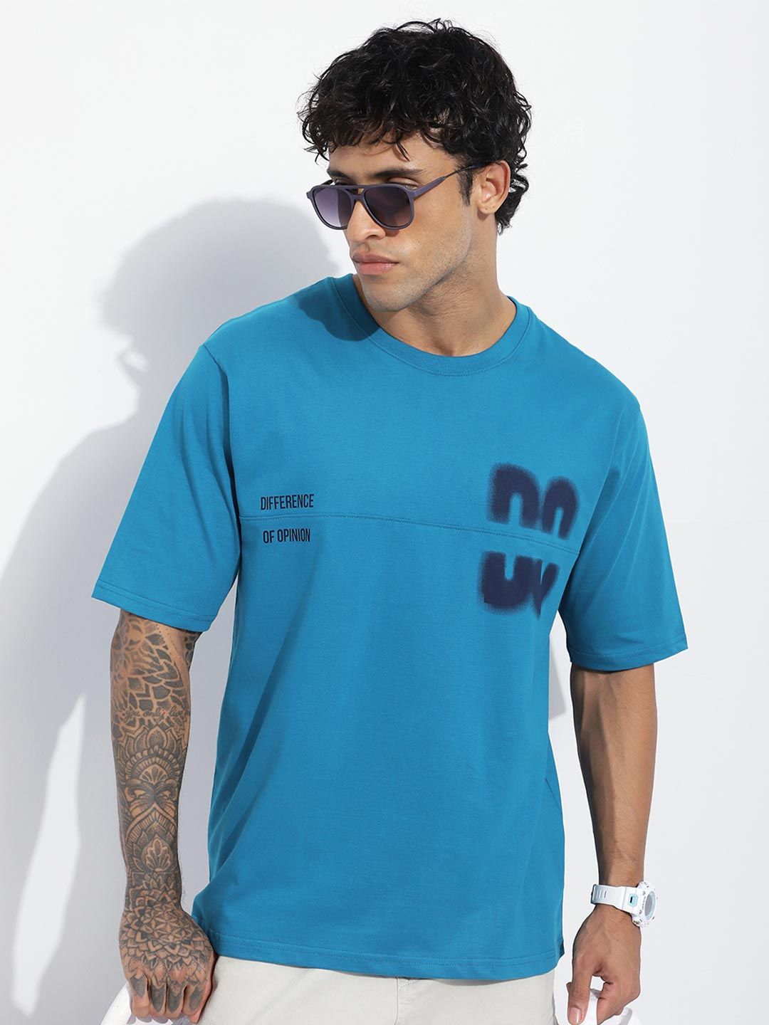 Difference of Opinion Men Oversized Short Sleeve Printed Tshirt