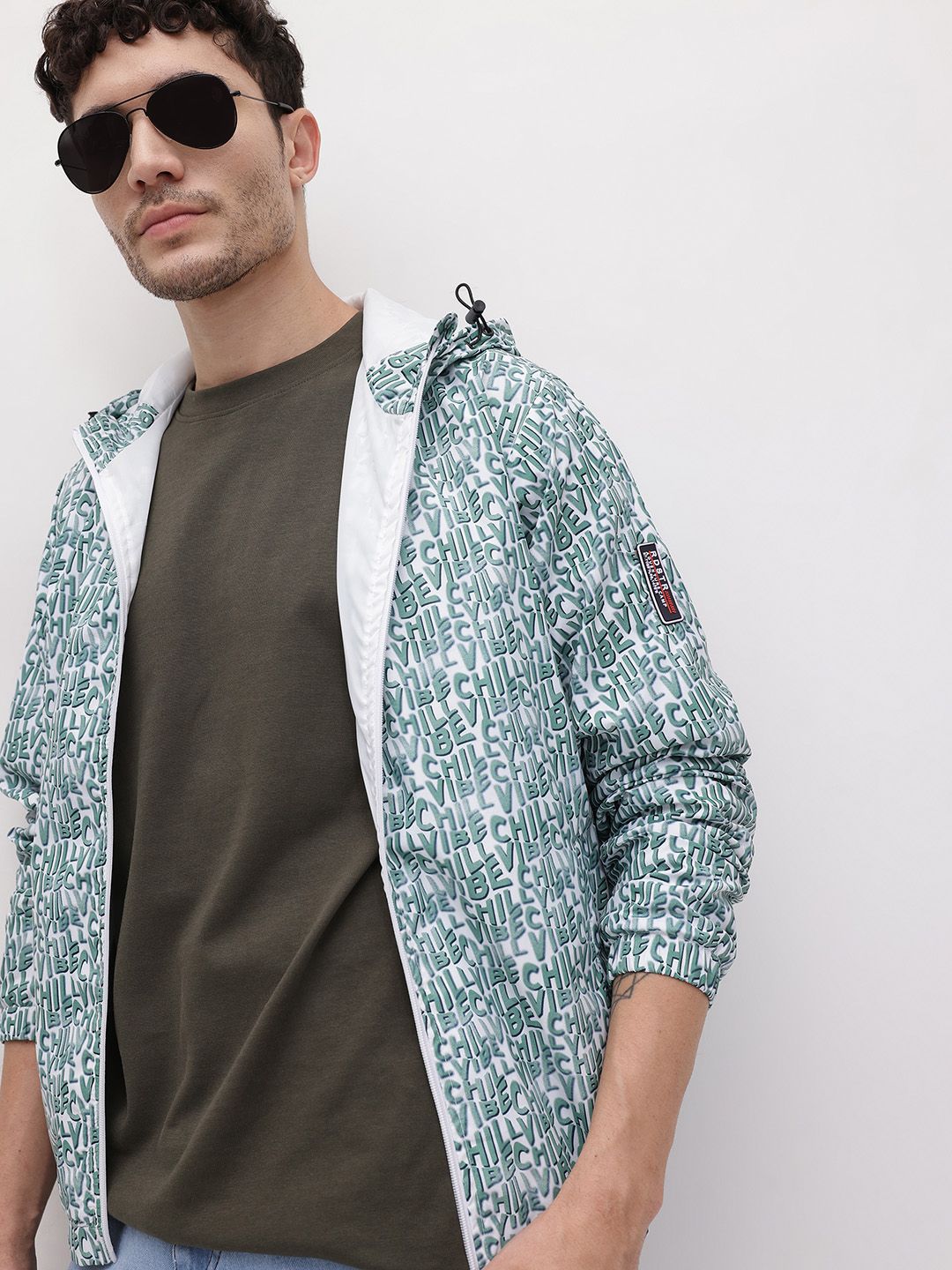 The Roadster Life Co. Typography Printed Hooded Bomber Jacket