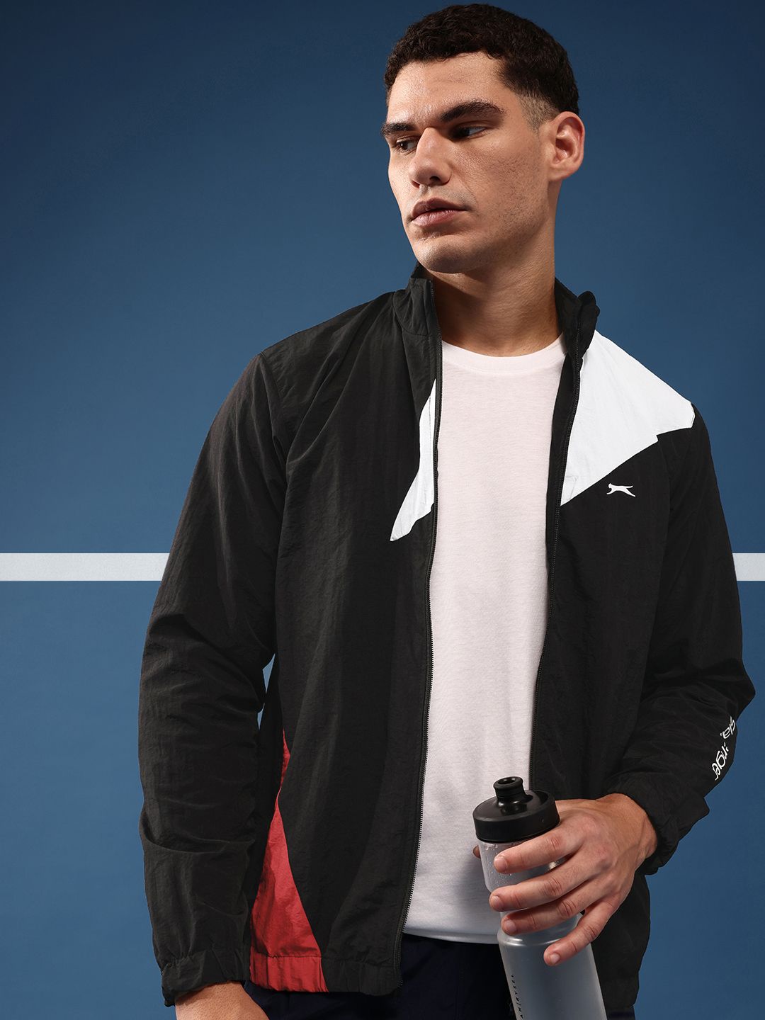Slazenger Mock Collar Colourblocked Sporty Jacket