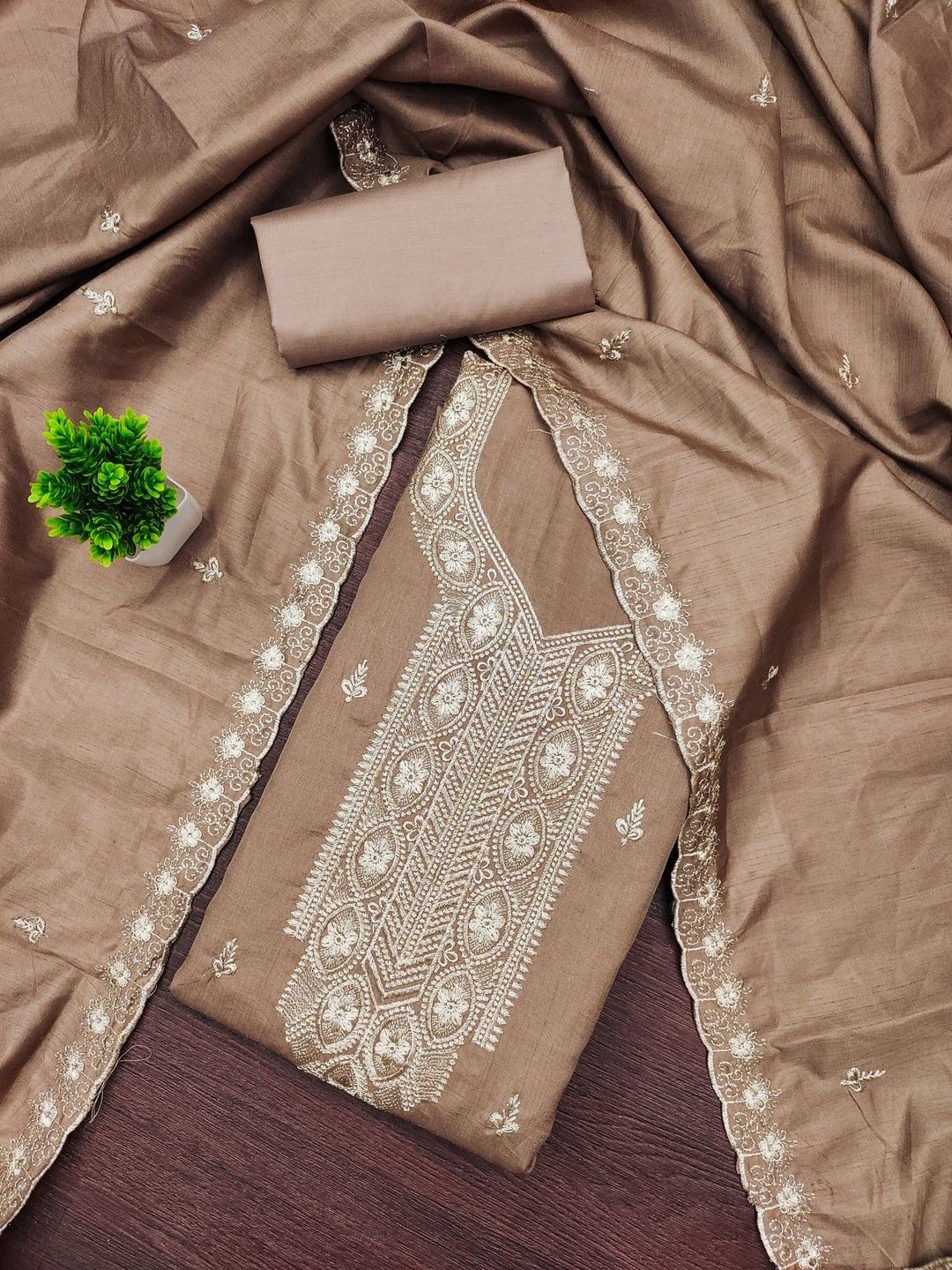 KALINI Embroidered Unstitched Dress Material