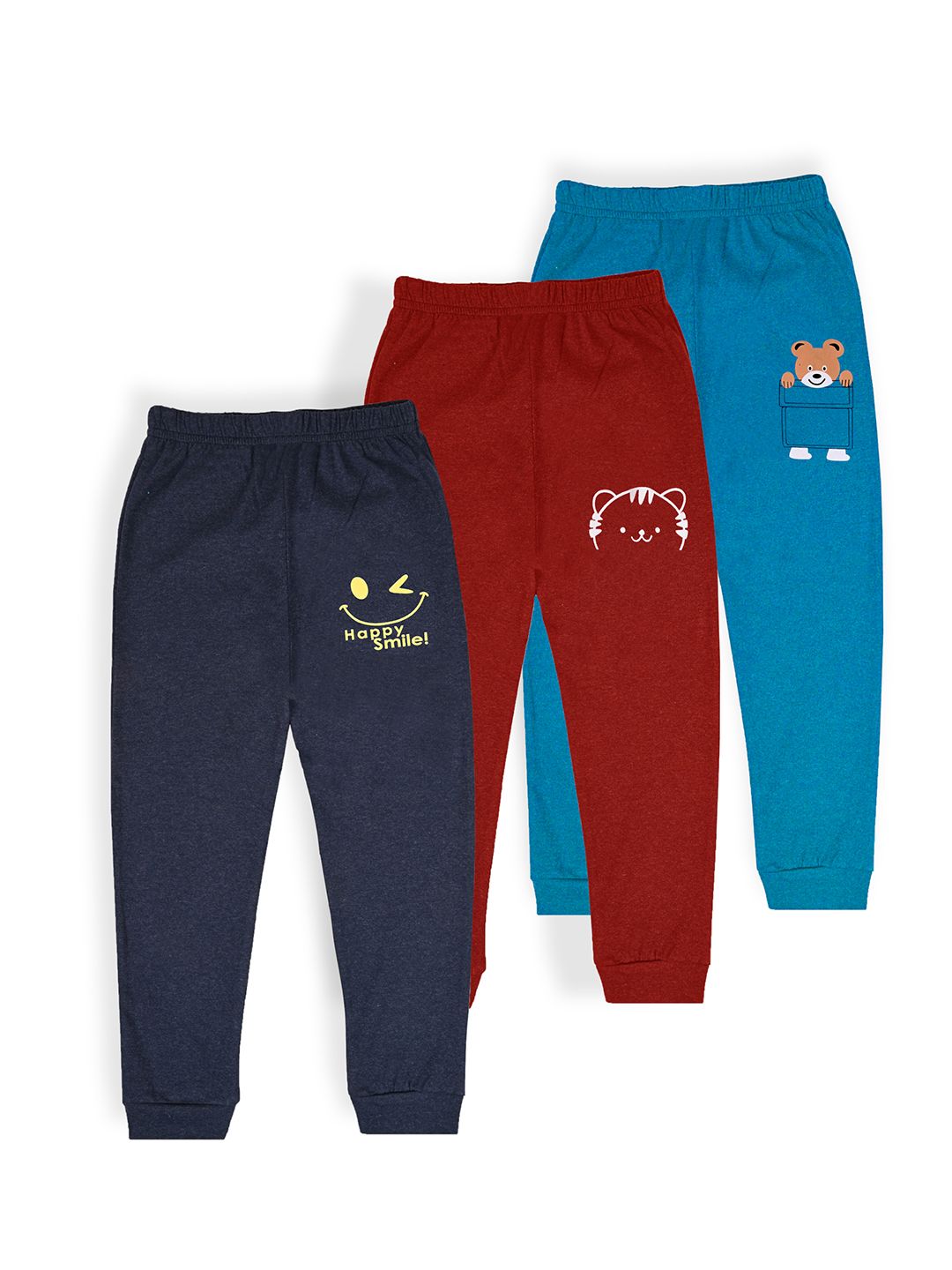 J&JP Boys Pack of 3 Cotton Joggers deal from myntra