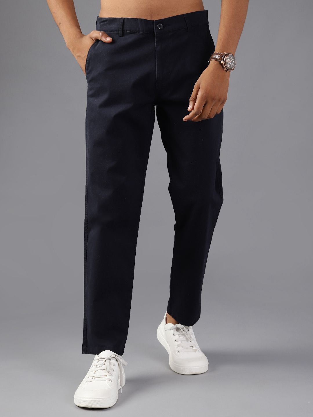 V-Mart Men Low-Rise Regular Trousers