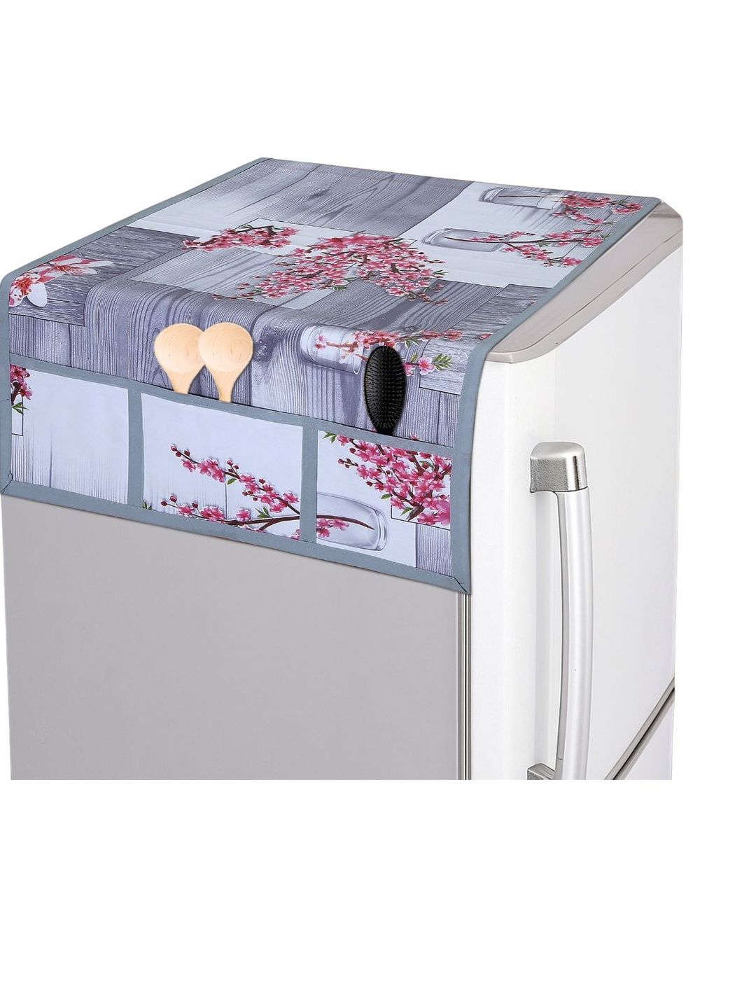 Crosmo PVC Waterproof Fridge Top Cover With 6 Utility Pockets