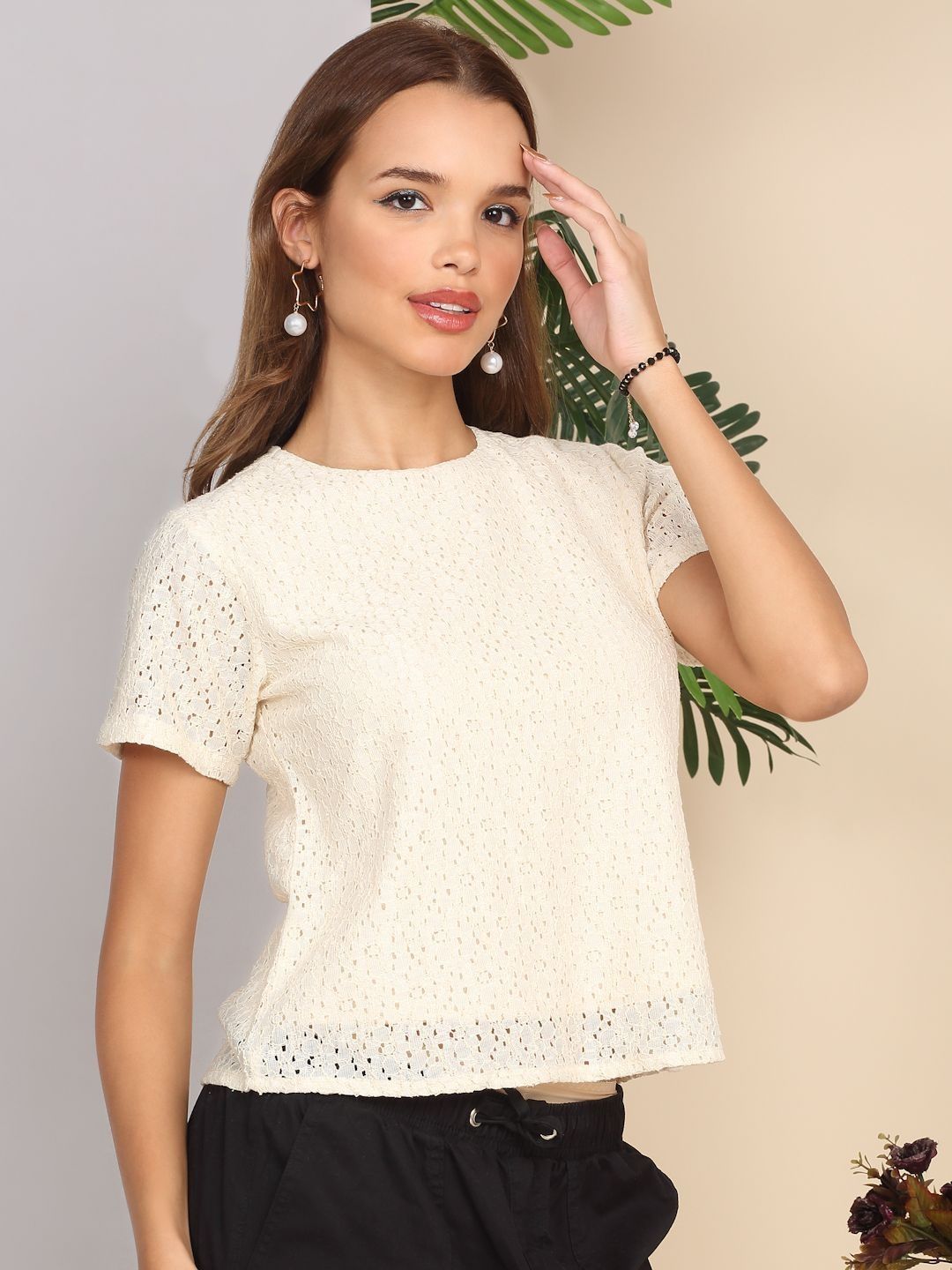 Buy SZN Women Off White Lace Top - Tops for Women 36656185 | Myntra