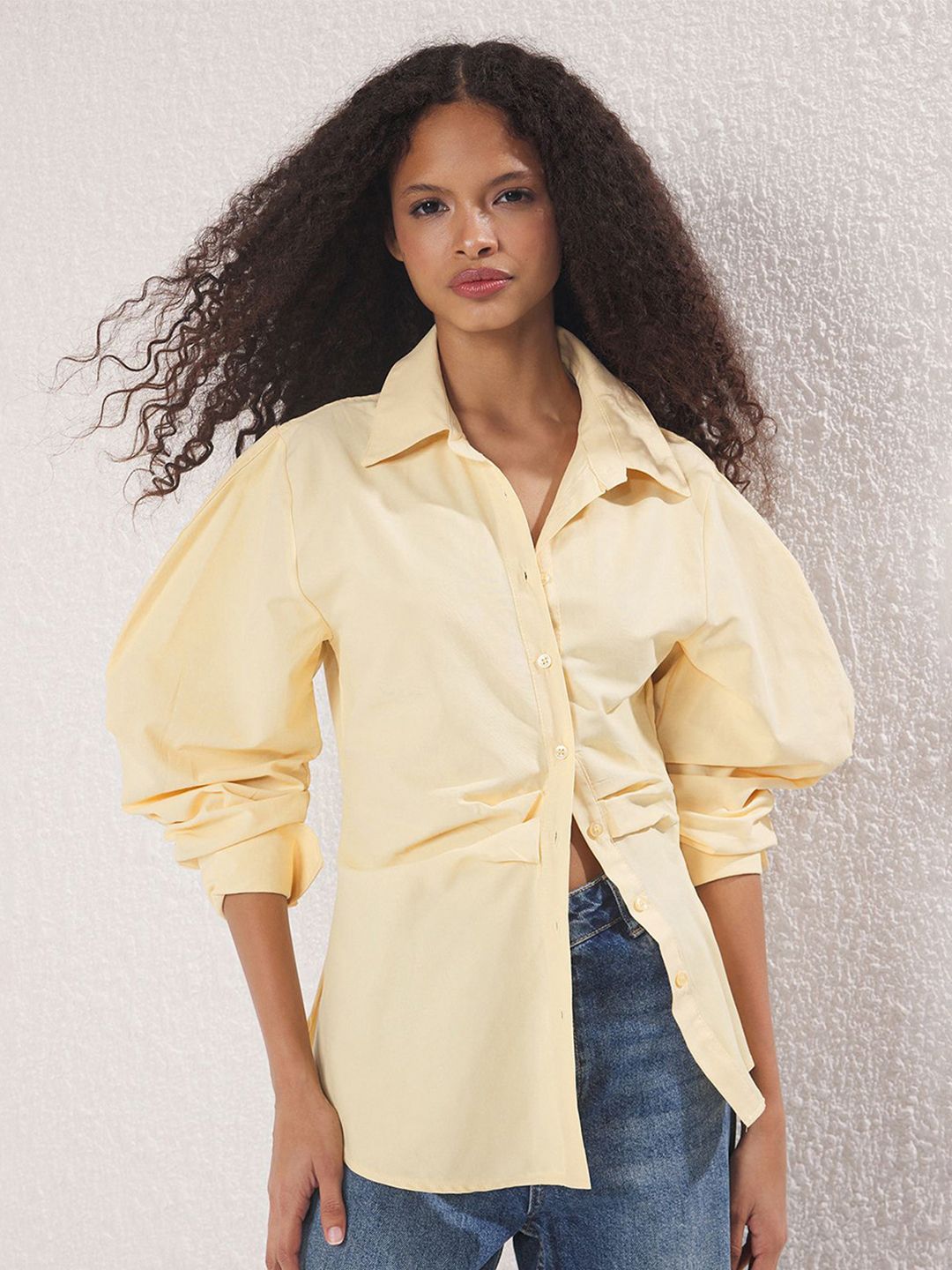 Trendyol Women Solid Spread Collar Casual Shirt