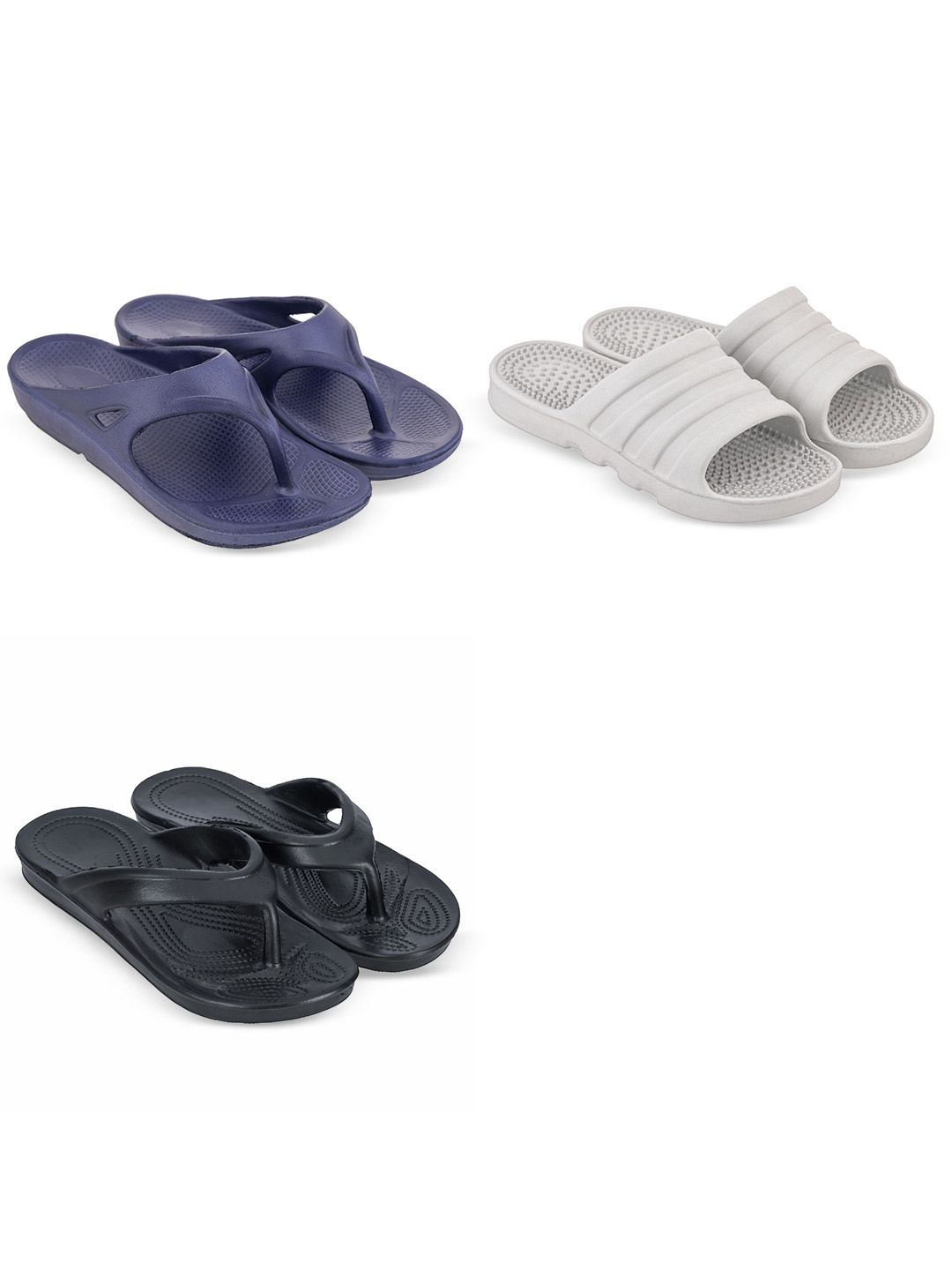 Feel alive Men Pack Of 3 Ultra-Comfortable & Lightweight Flip Flops