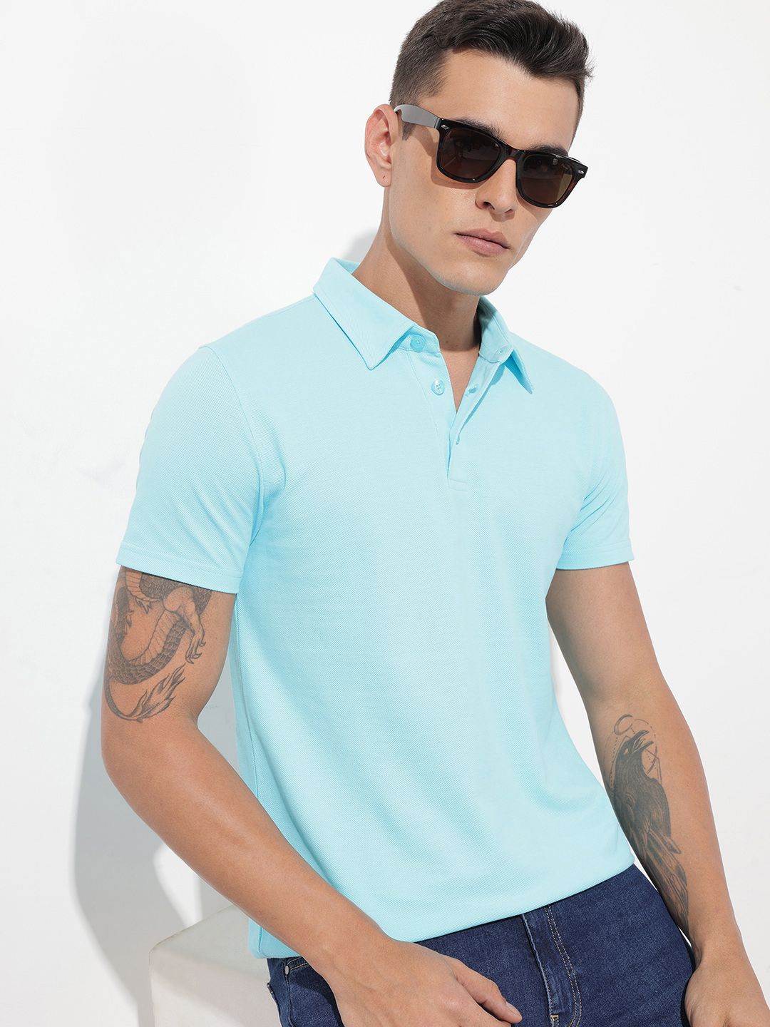 The Roadster Life Co. Polo Collar Pure Cotton T-shirt
