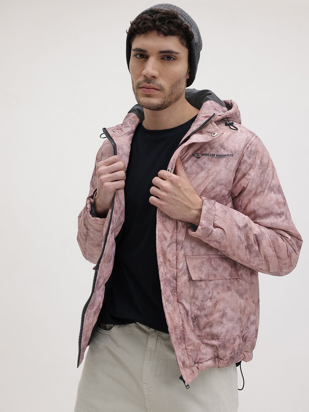 The Roadster Life Co. Tie and Dye Hooded Padded Jacket