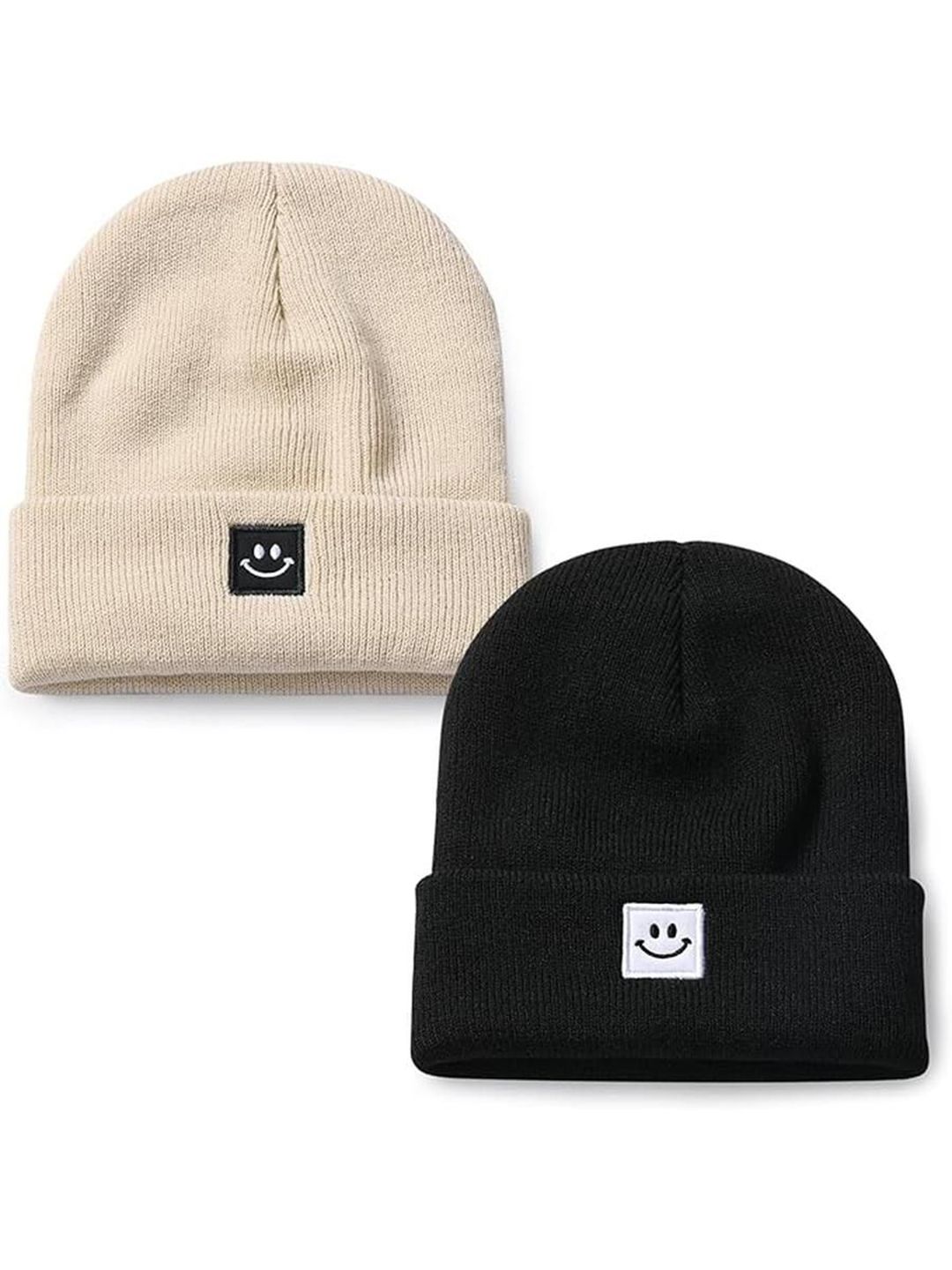EL REGALO Unisex Pack of 2 Embroidered Beanie