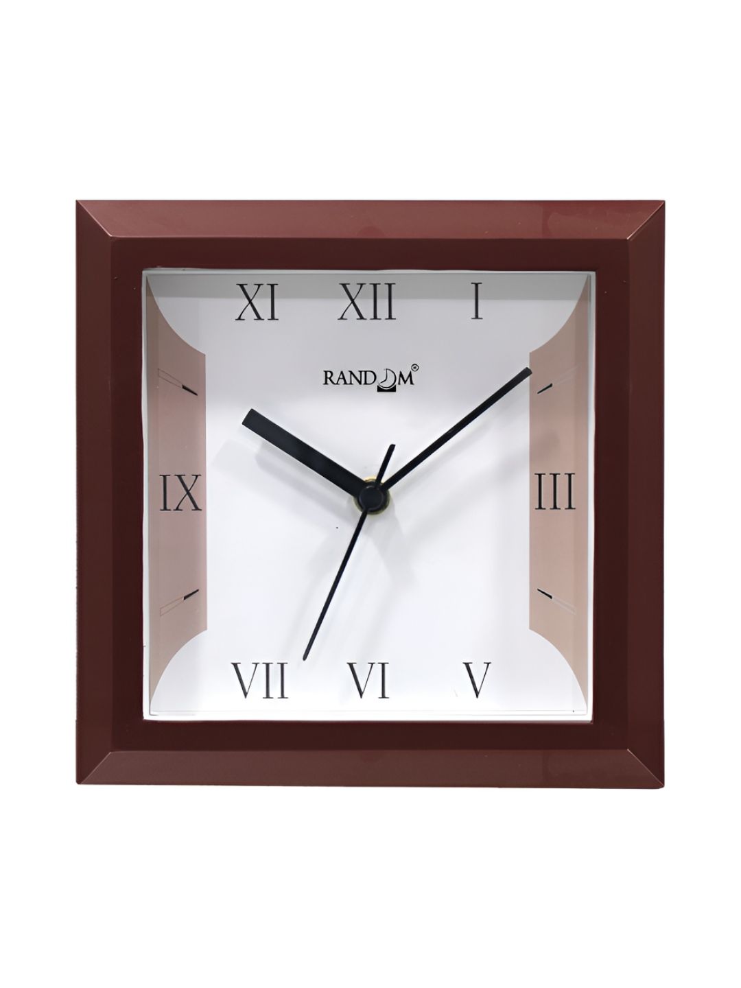 RANDOM RANDOM White & Brown Analogue Wall Clock