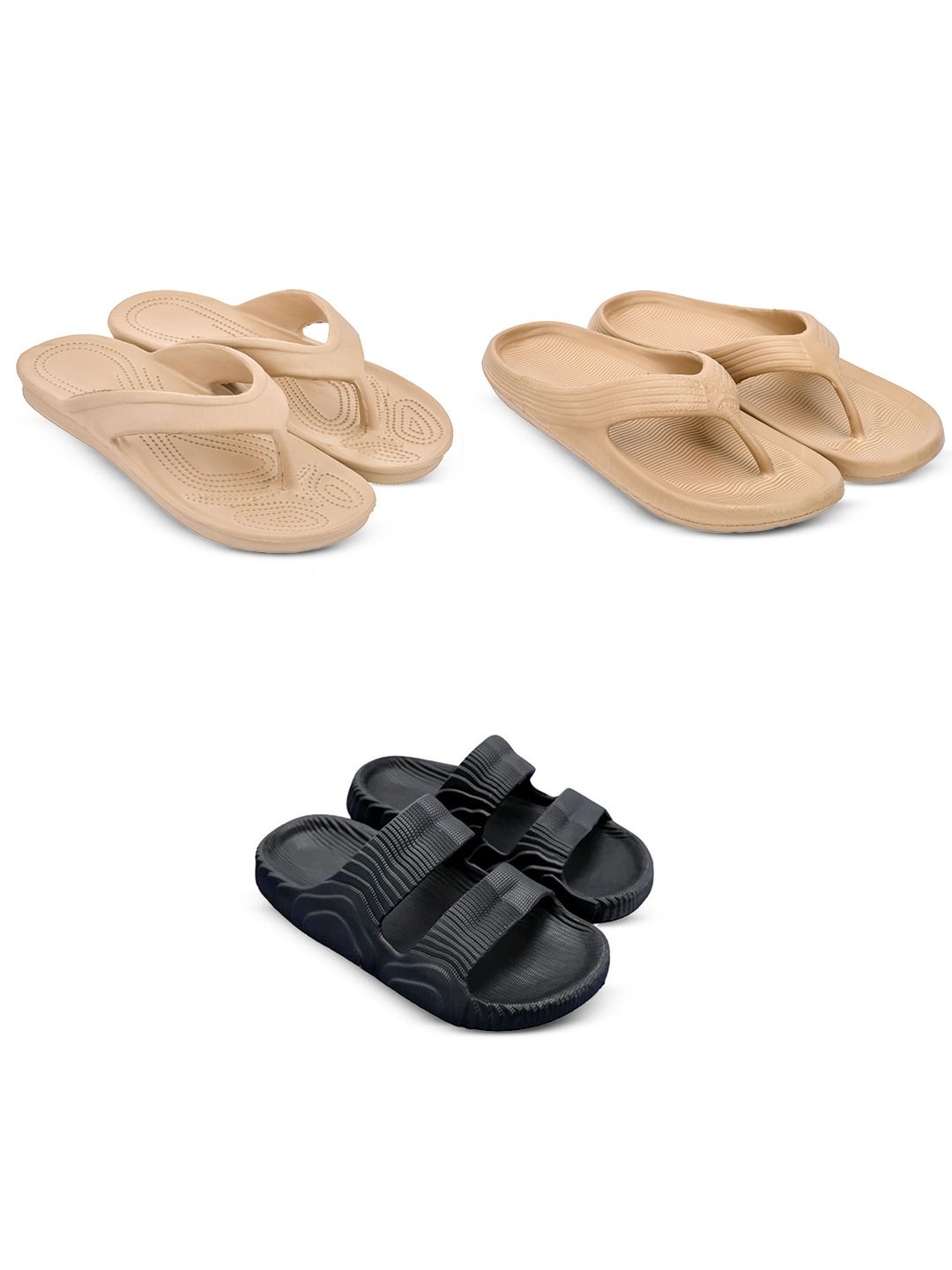 Feel alive Men Set of 3 Sliders Flip Flops