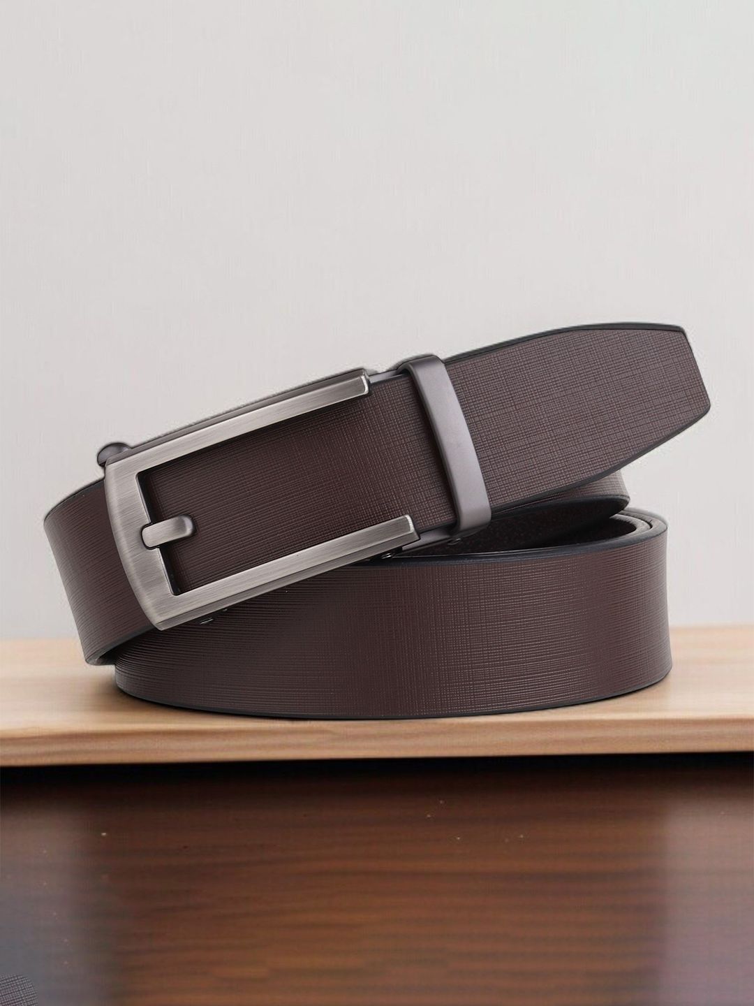 LOOPA Men Textured Leather Formal Belt
