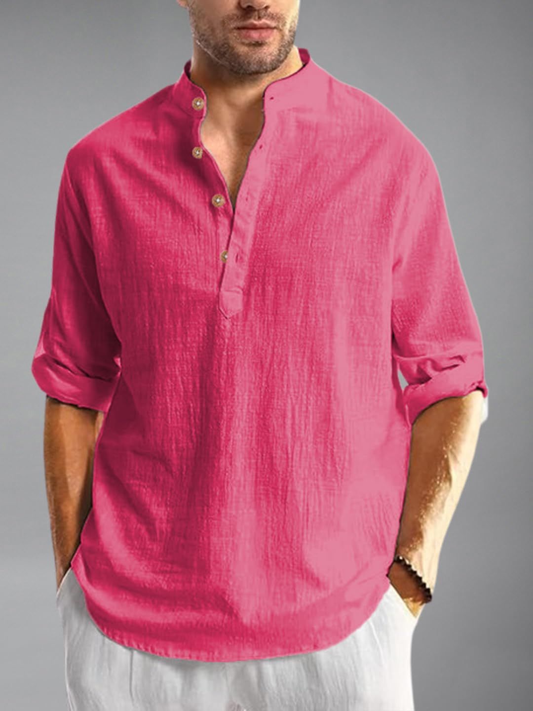 Vida Loca Men Slim Fit Band Collar Kurta