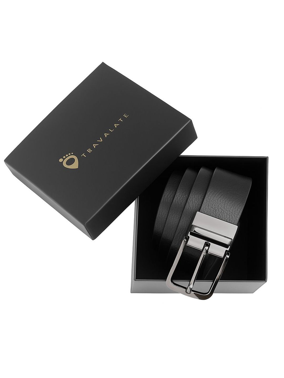 TRAVALATE Men Textured Leather Reversible Belt