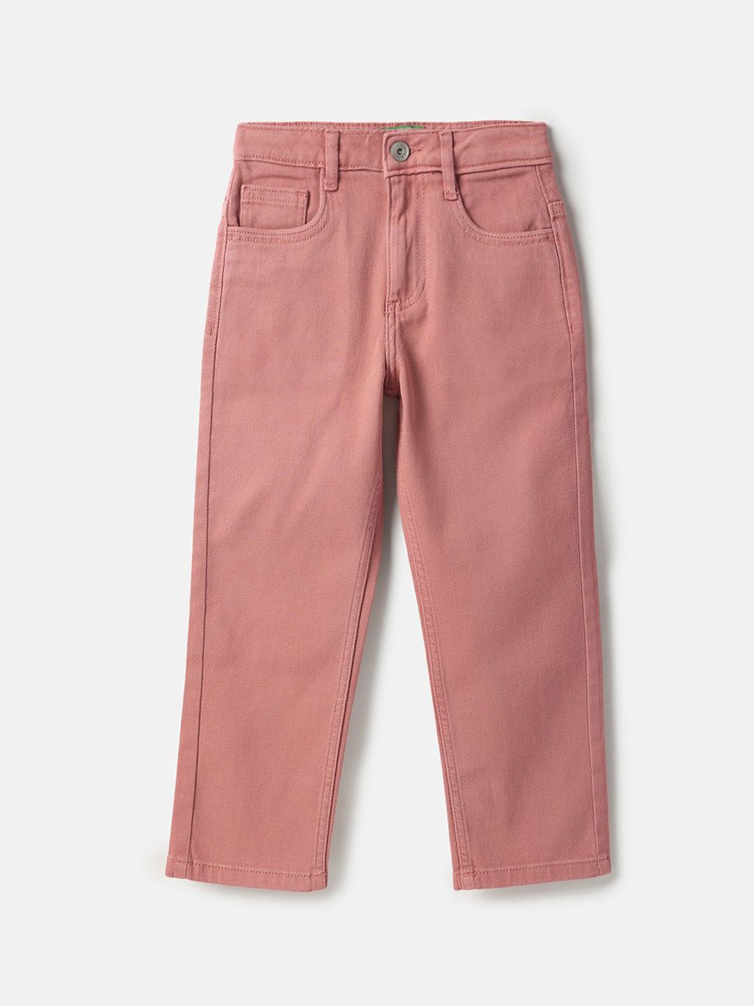United Colors of Benetton Girls Comfort Straight Fit Mid-Rise Cotton Jeans