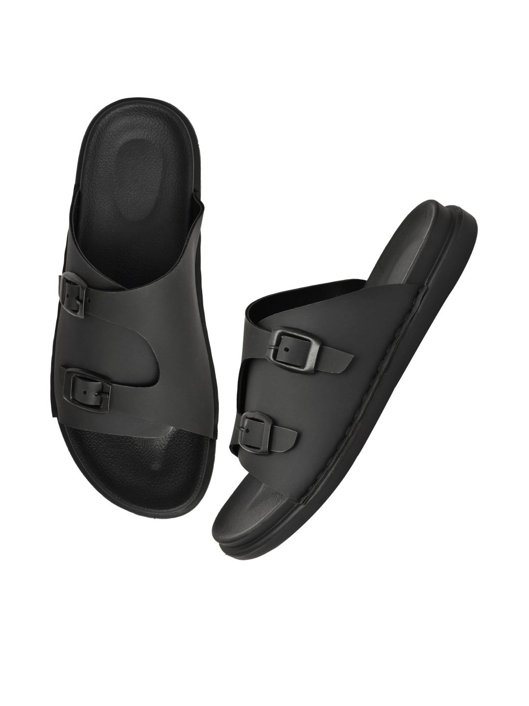 SCARPIA Men Black Comfort Sandals
