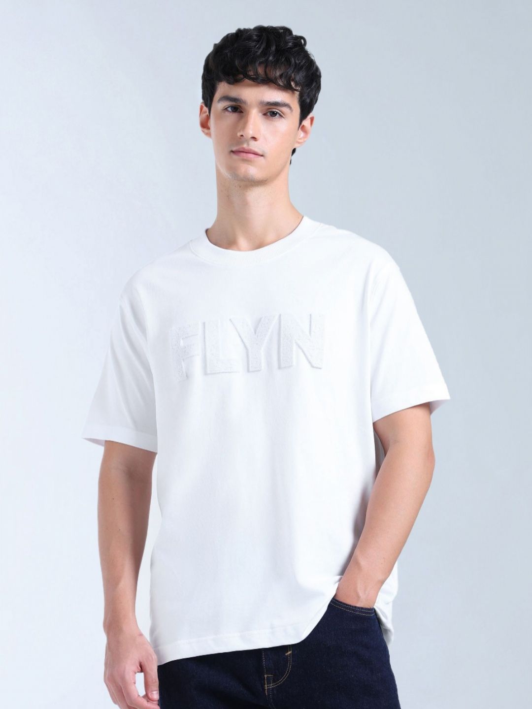 Flying Machine Flying Machine Men Typography Printed Round Neck Pure Cotton Relaxed Fit T-shirt