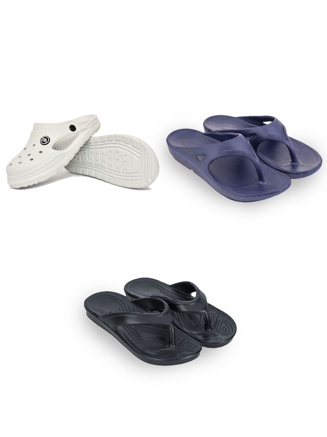 Feel alive Men Pair Of 3 Ultra-Comfortable & Lightweight Thong Flip-Flops