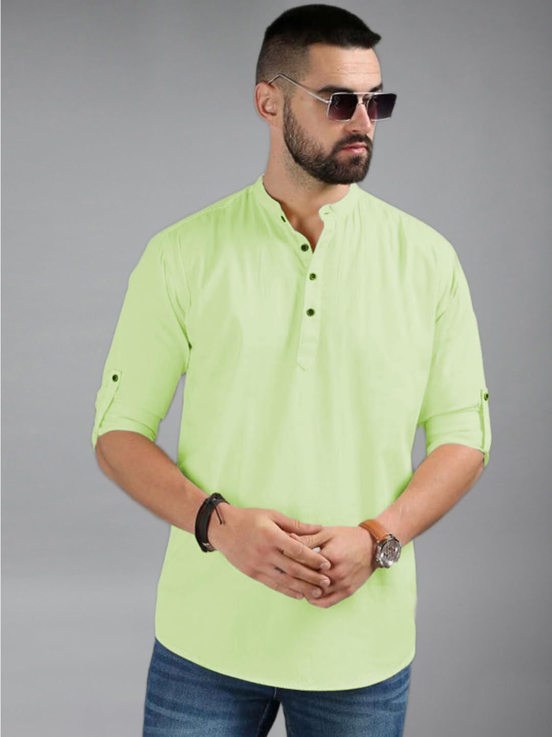 Vida Loca Men Solid Daily Cotton Straight Kurta