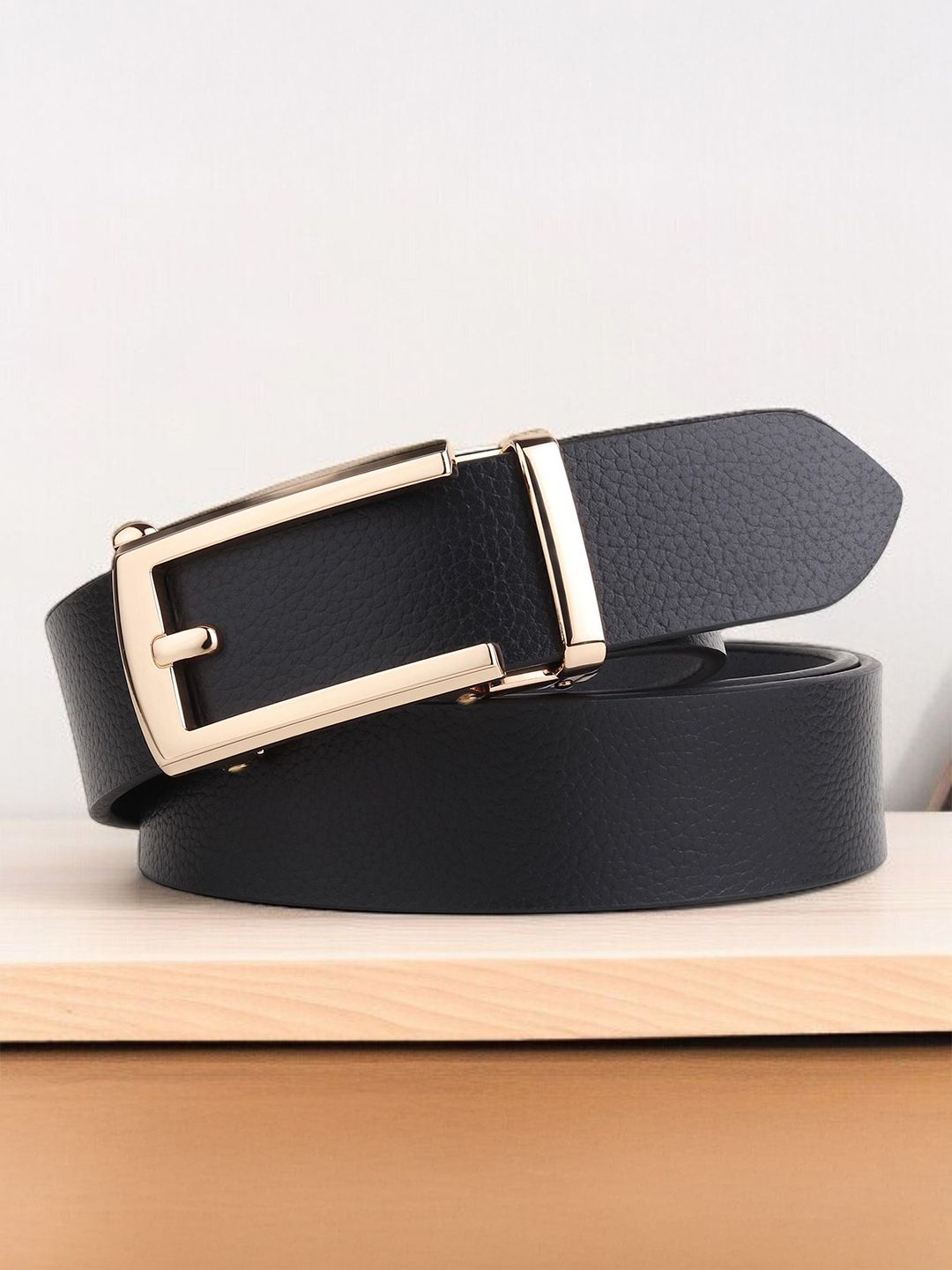 LOOPA Men Textured Leather Formal Belt