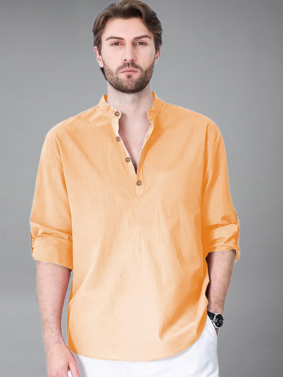 Vida Loca Men Mandarin Collar Short Kurta
