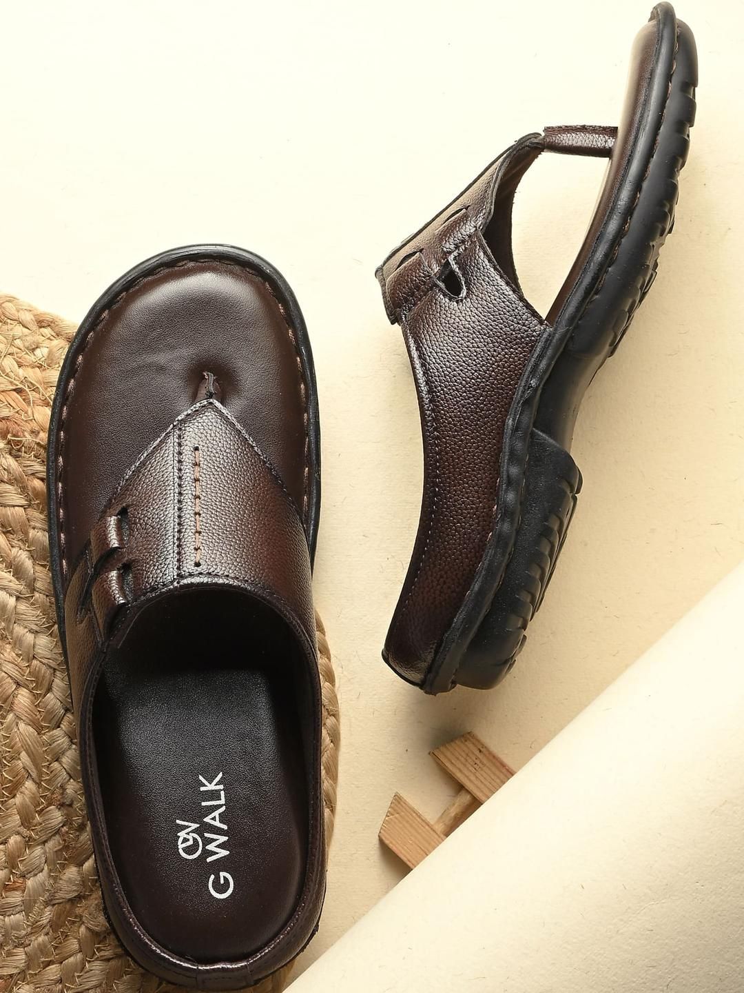 GWALK Men Brown Comfort Sandals