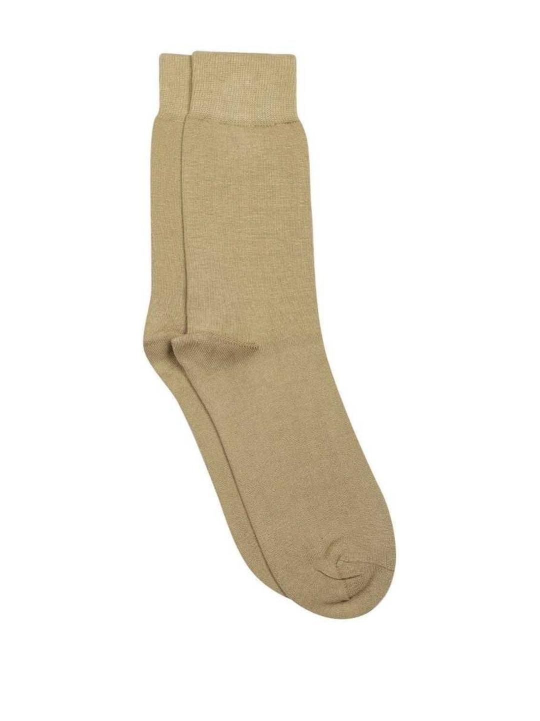 Akeeta Pack of 1 Khaki Plain Calf Length Socks