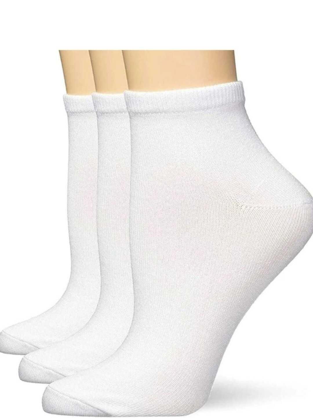Akeeta Pack of 3 White Solid Ankle Length Socks