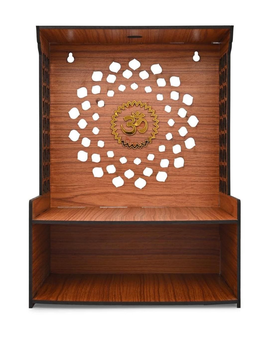 SOMIL Brown Textured Wooden Home Temple