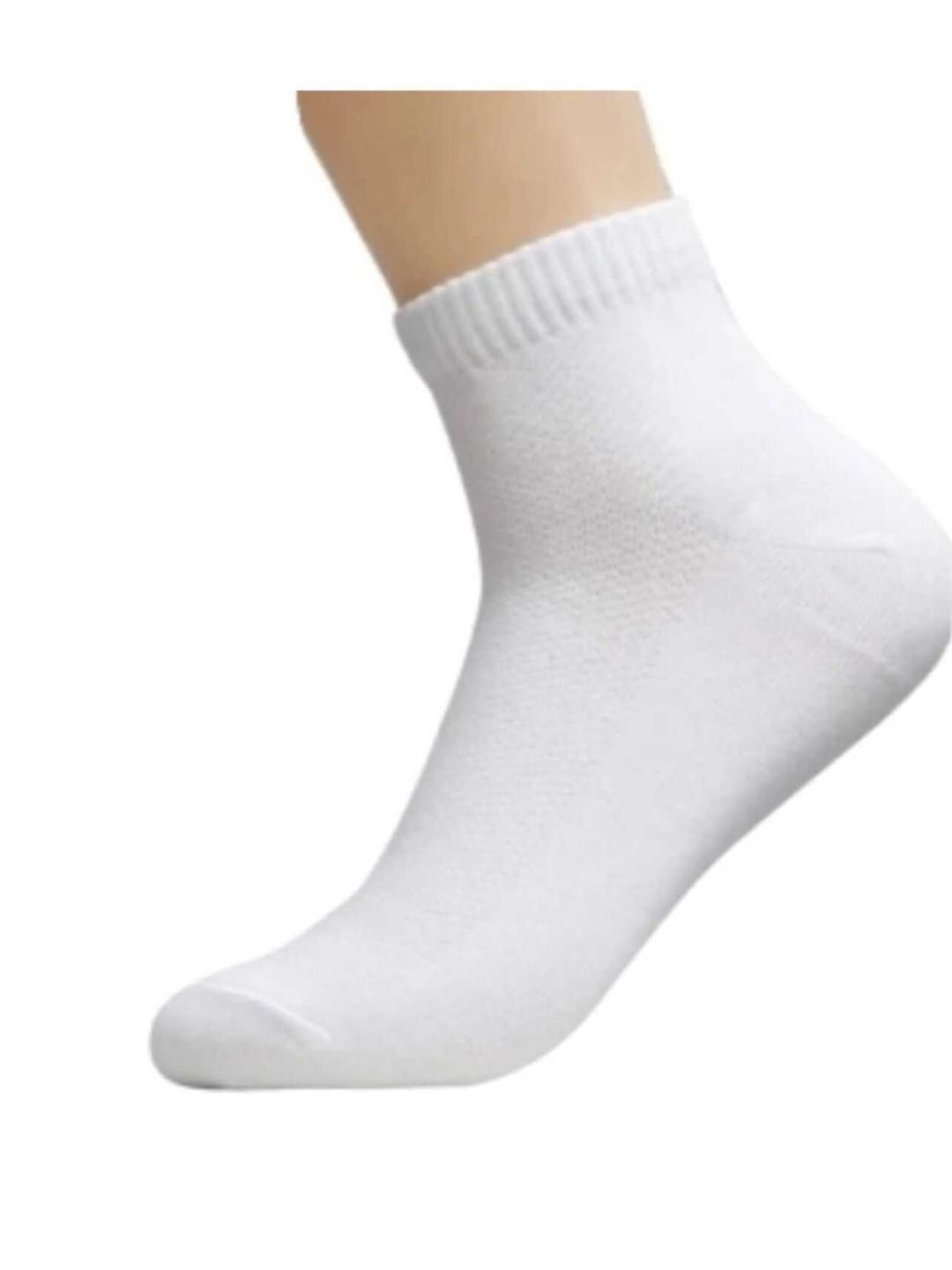 Akeeta Pack of 6 White Lycra Plain Ankle Socks