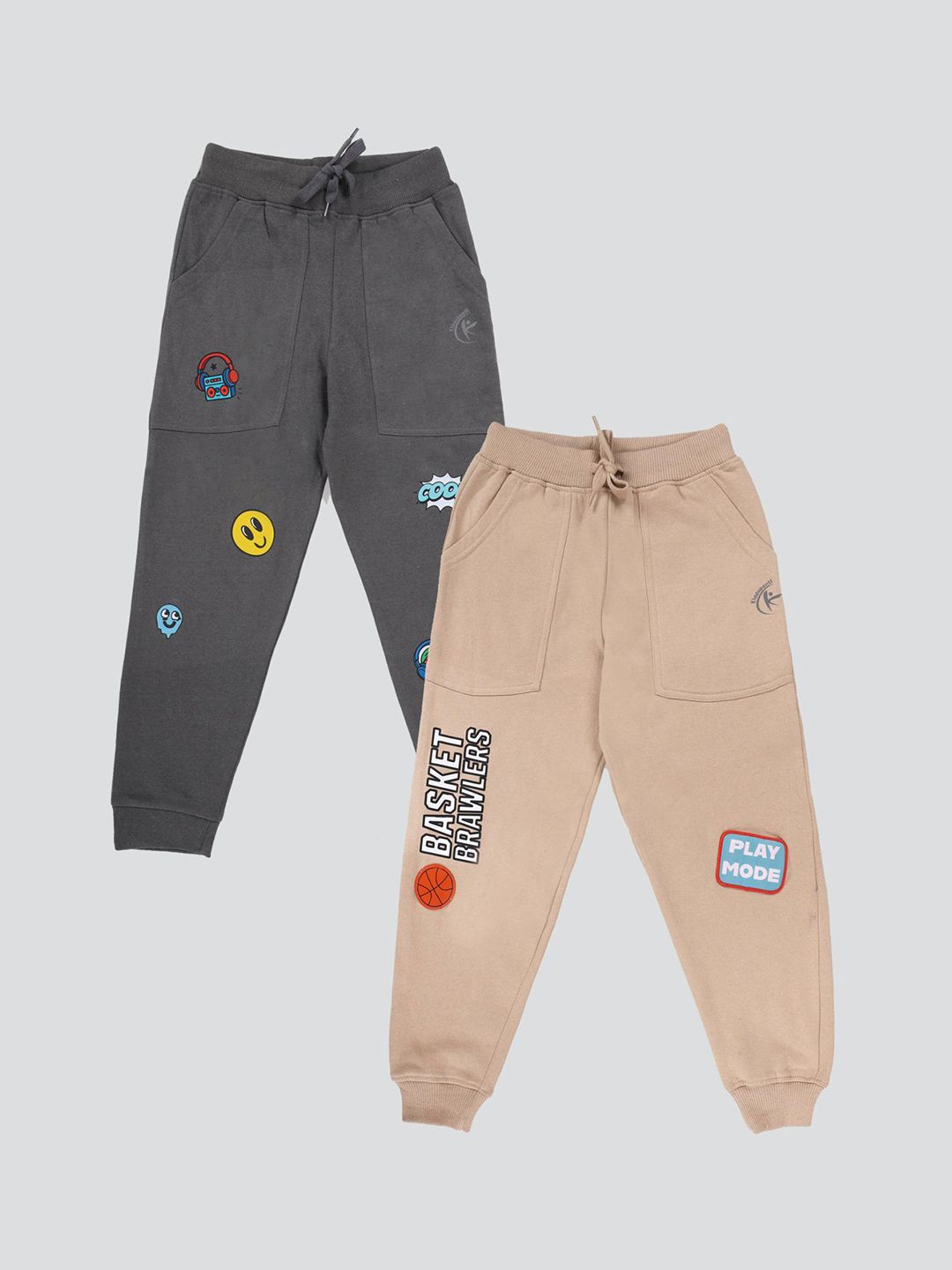 KiddoPanti Boys Pack Of 2 Printed Jogger