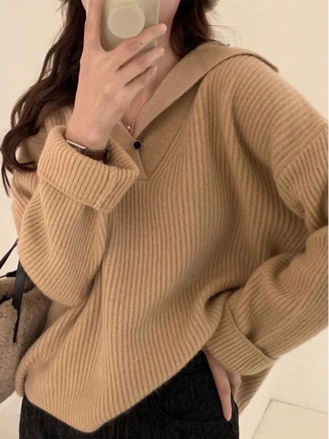 DressBerry DressBerry Women Beige Cotton Pullover Sweaters