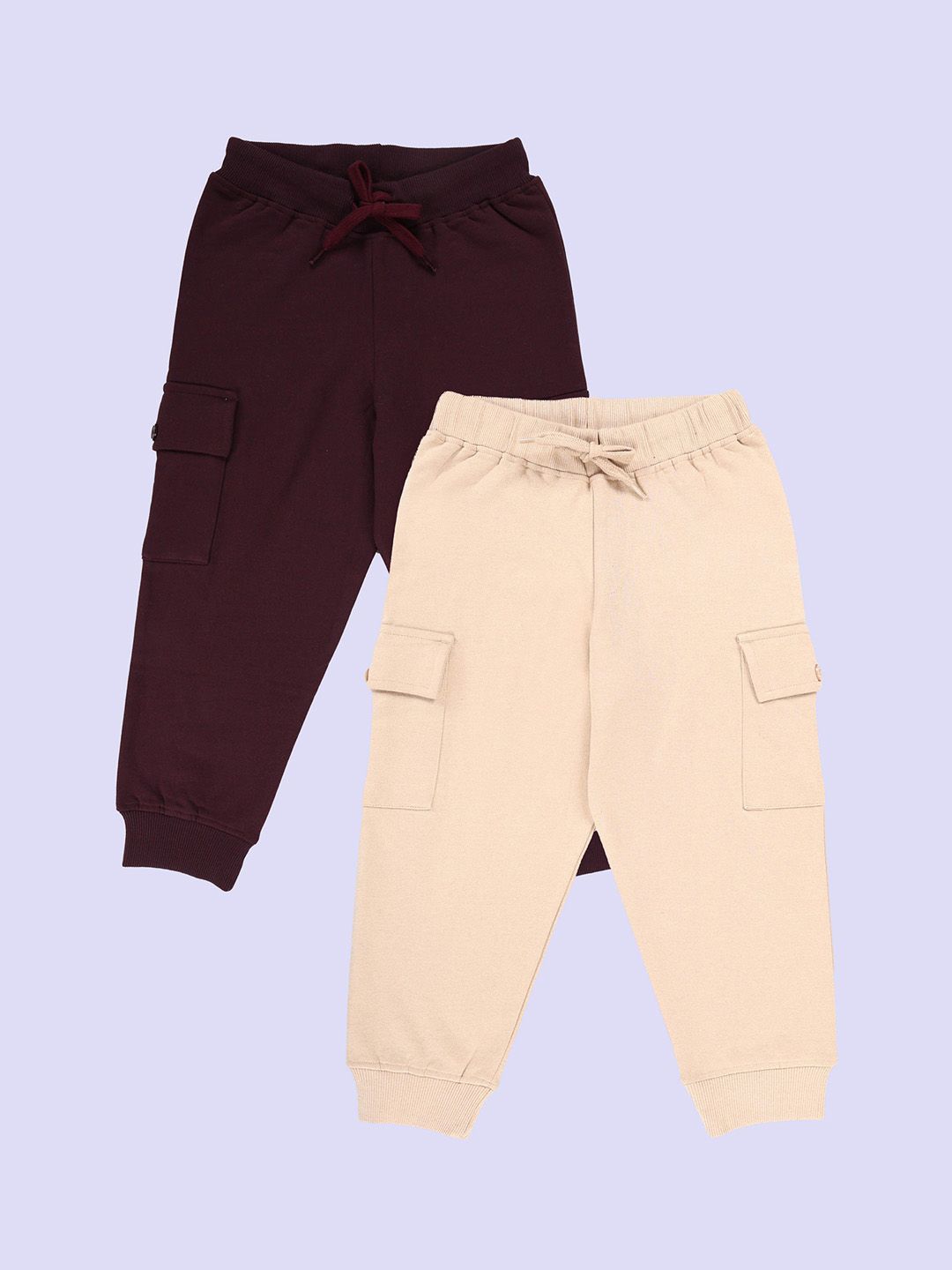 KiddoPanti Boys Pack Of 2 Mid Rise Joggers
