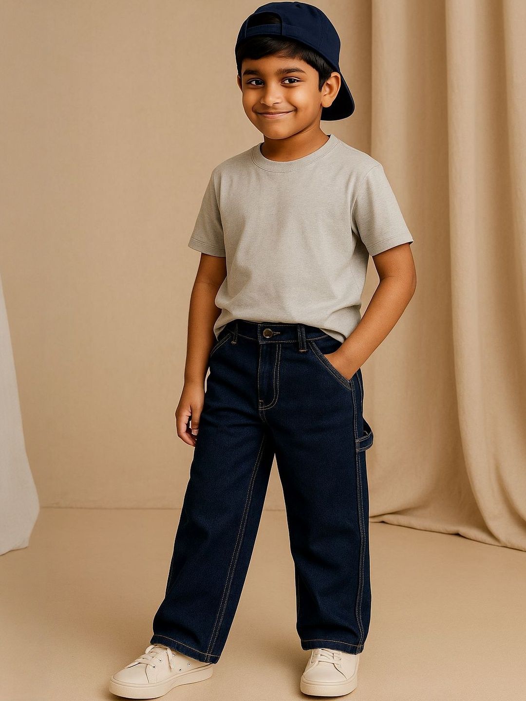 TALES & STORIES Boys Blue Cotton Stretchable Jeans